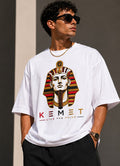 White Oversized Pharaoh Tee with logo