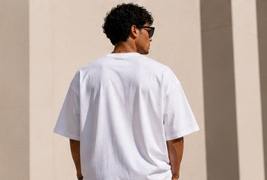 White Oversized Pharaoh Tee with logo