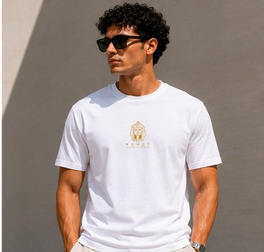 White Regular Fit Tee with logo